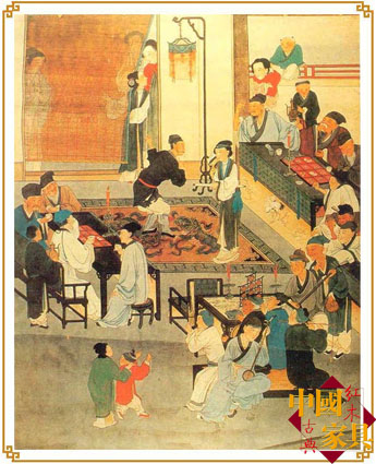 明人演戏图